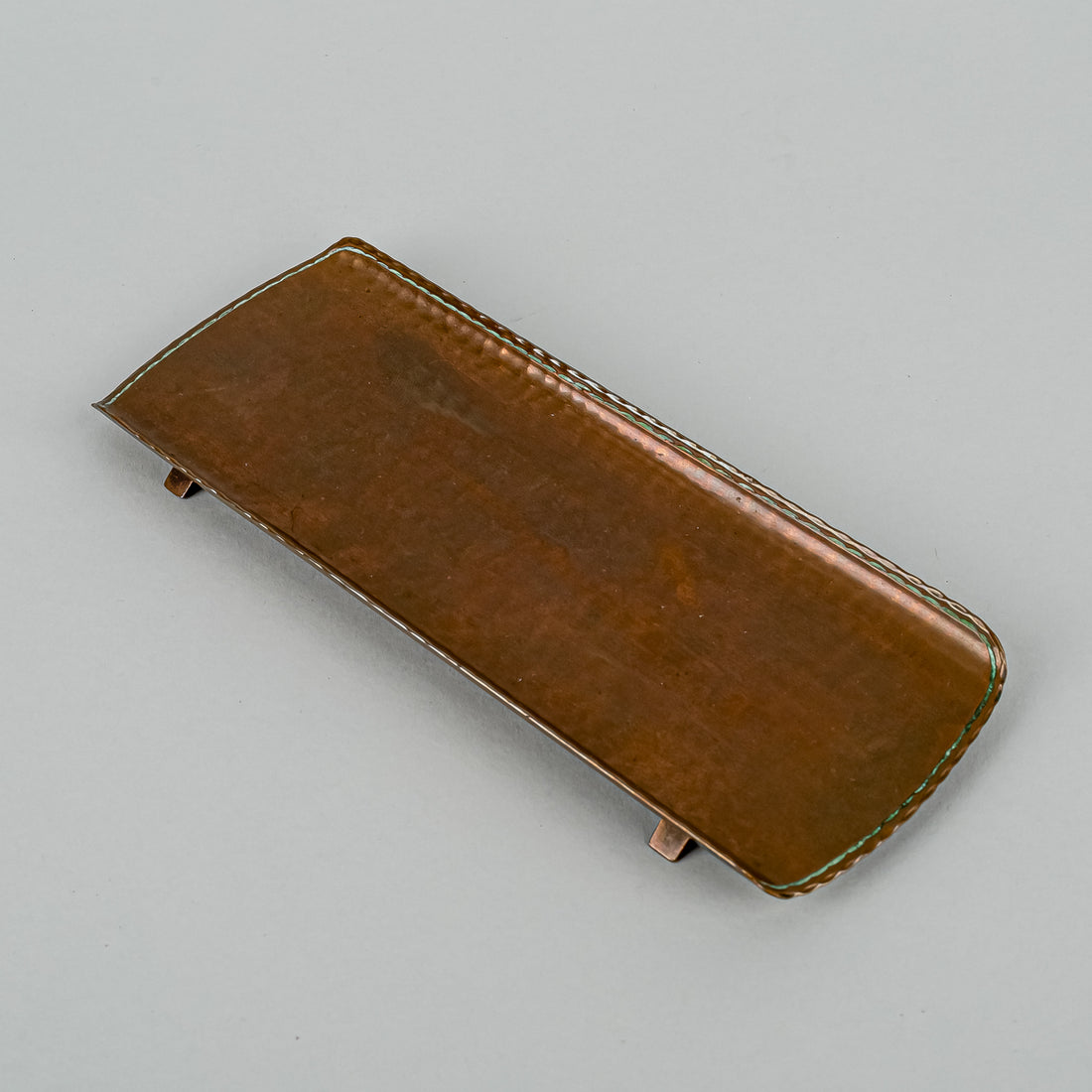 ROYCROFT Hammered Copper Footed Pen Tray