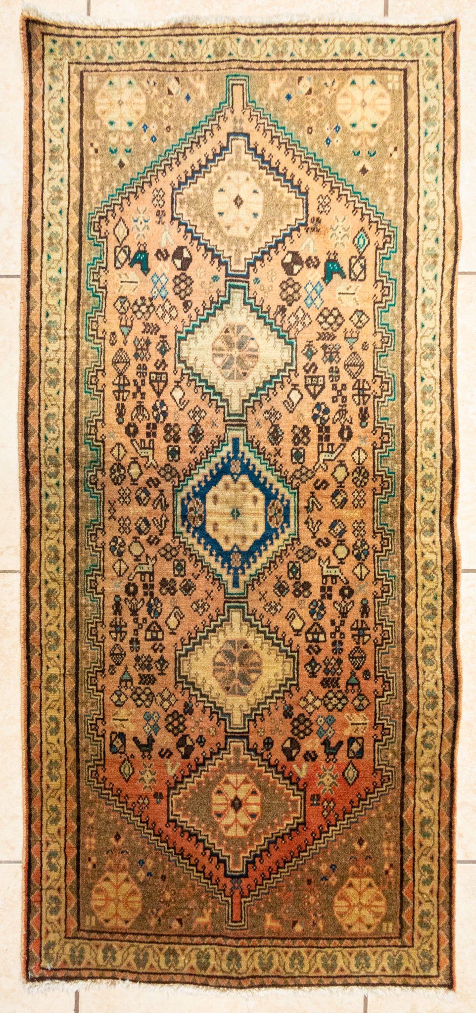 Hand Knotted Wool Ghashghaei Persian Runner