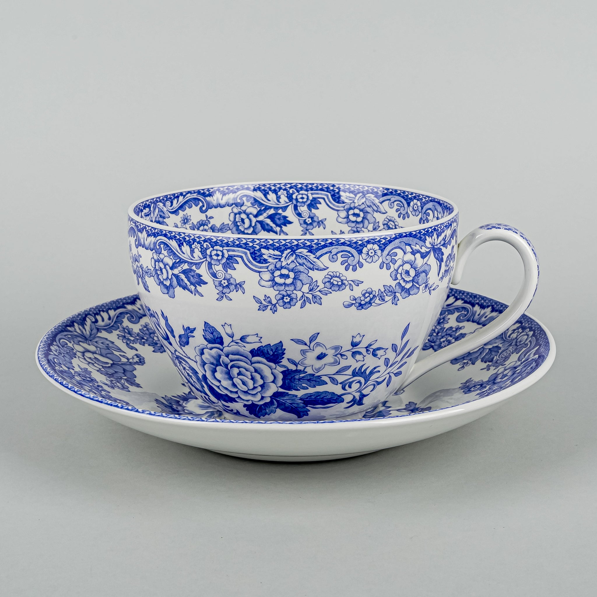 SPODE Blue Room British Flowers Jumbo Cup & Saucer - Around The Block
