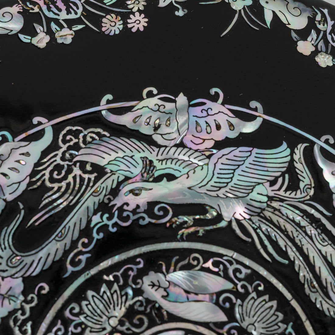 Asian Lacquer And Mother-Of-Pearl Octagonal Covered Box