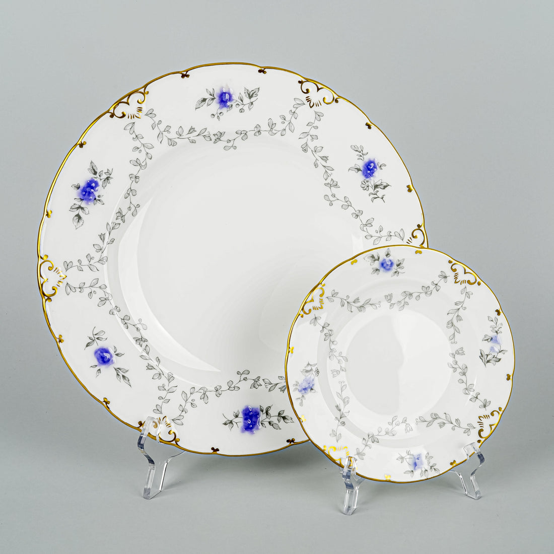 ROYAL CROWN DERBY Delphine Plates 13 Pieces