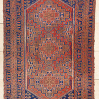 Hand Knotted and Flatweave Wool Mashwani Afghan Rug