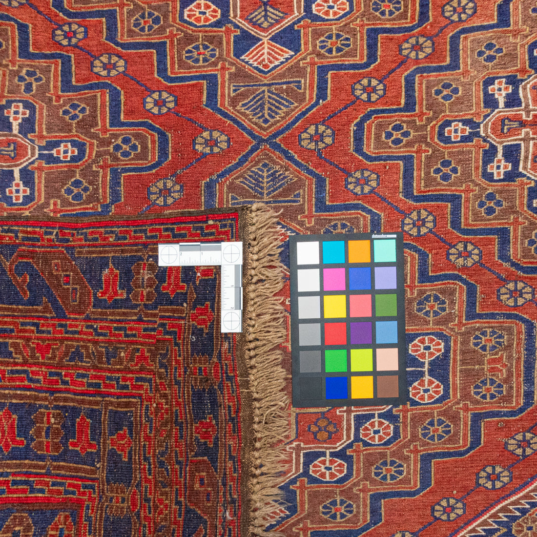 Hand Knotted and Flatweave Wool Mashwani Afghan Rug