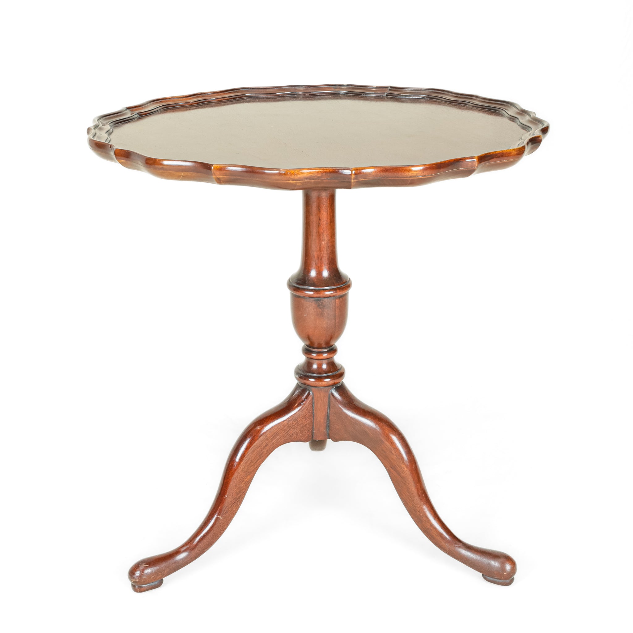 Pie Table Vintage Mahogany Pie Crust Pedestal Table - Around The Block