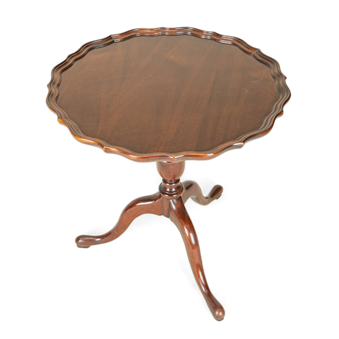 Vintage Mahogany Pie Crust Pedestal Table
