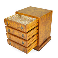 Oyster Burl Four Drawer End Table