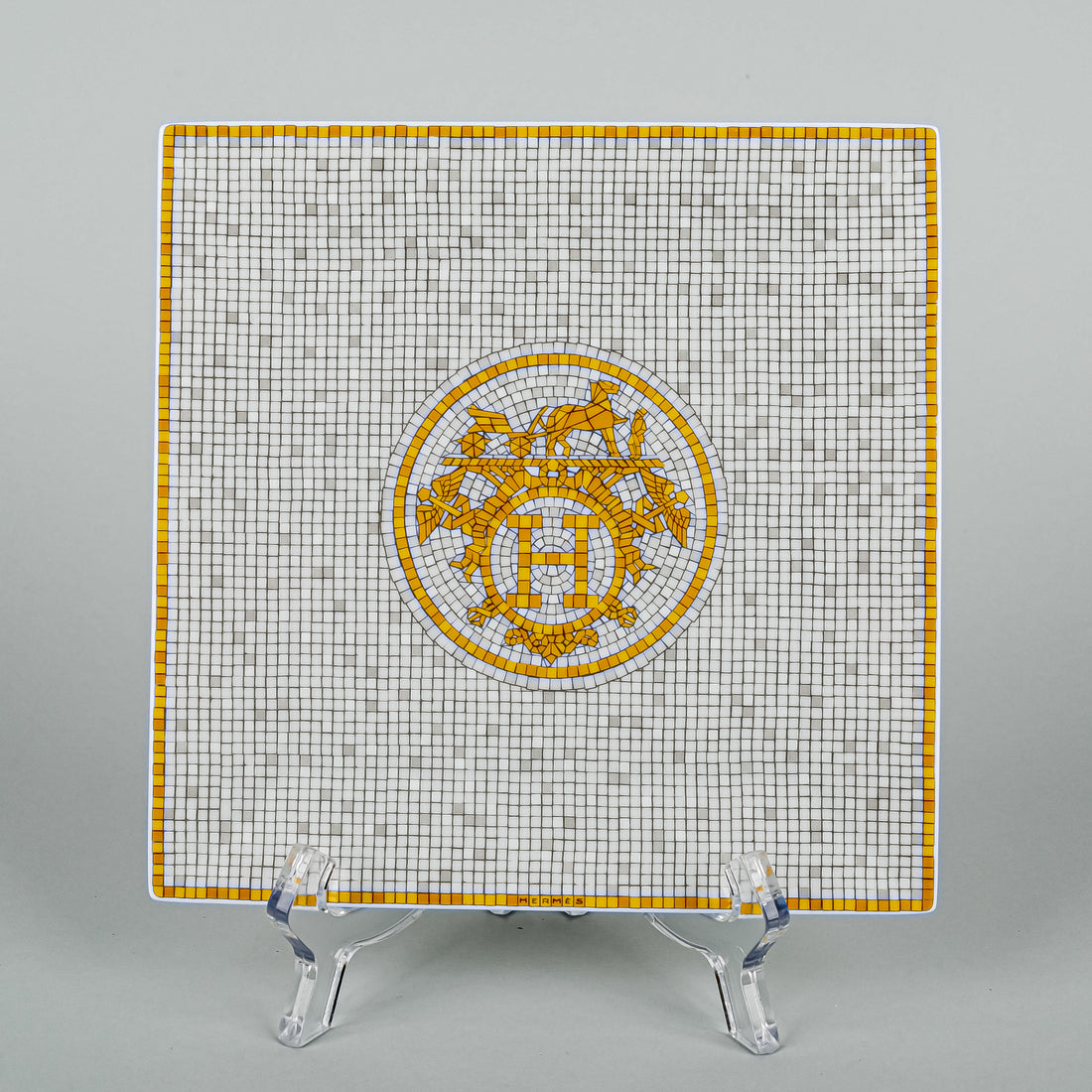 HERMES Mosiaque Au 24 Gold Square Plate No3