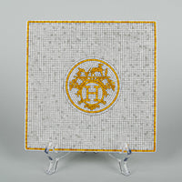 HERMES Mosiaque Au 24 Gold Square Plate No3