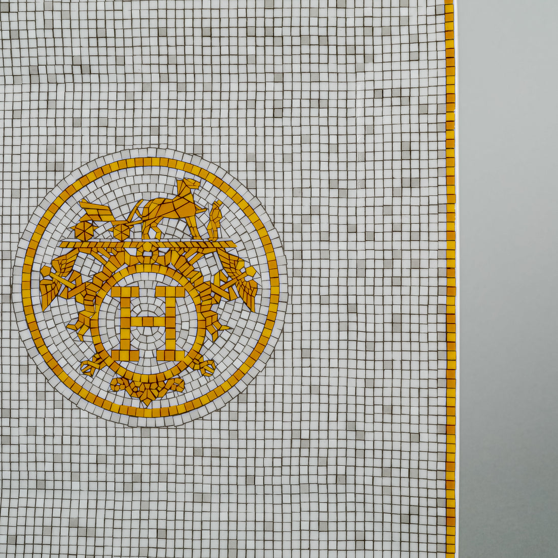 HERMES Mosiaque Au 24 Gold Square Plate No3