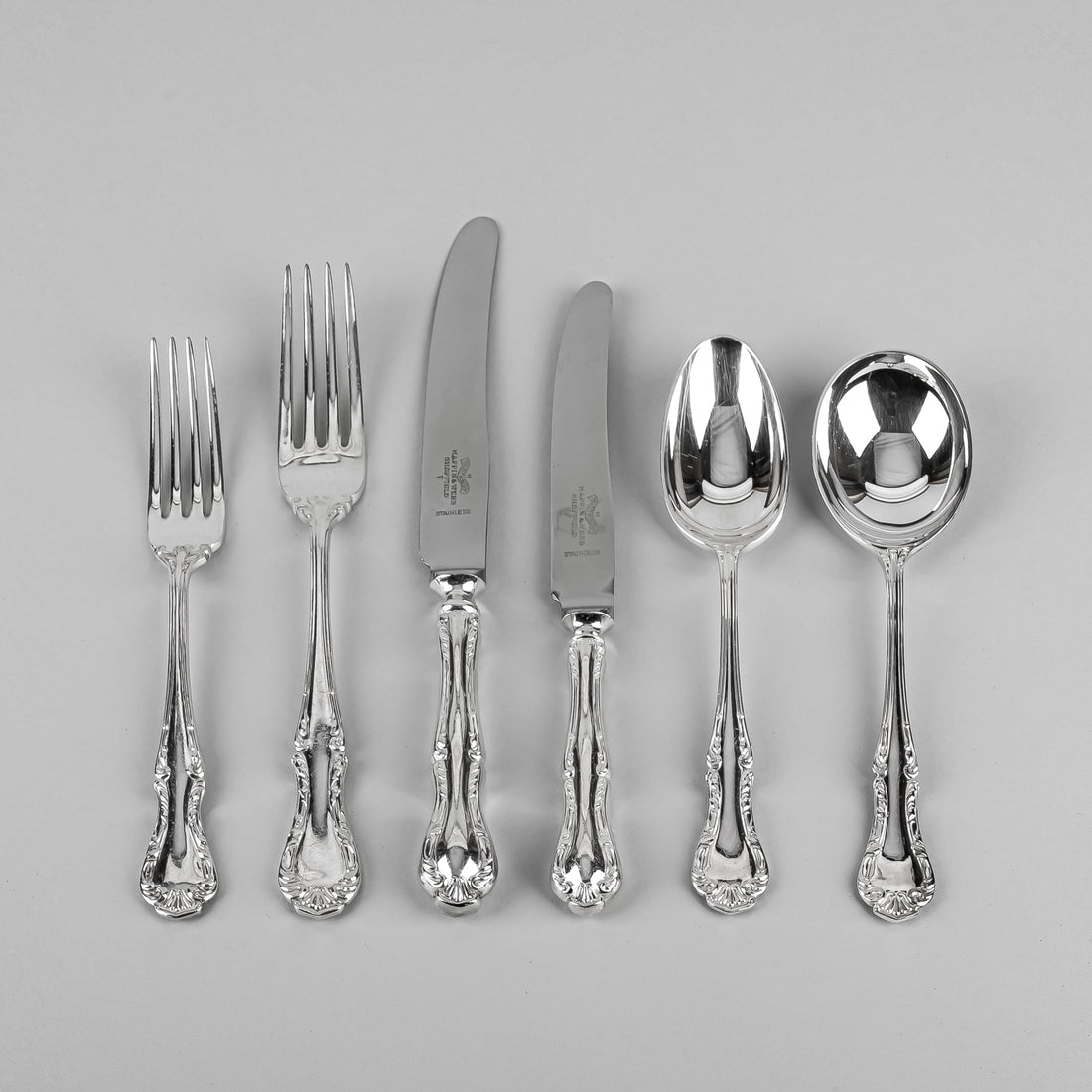 MAPPIN & WEBB Mappin Plate Silverplate Flatware 12 Place Settings Plus Extras