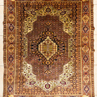 Hand Knotted Wool/Silk Baluchi Rug             65"x53"