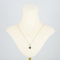 BVLGARI Vintage Sterling Silver With Black Onyx Disc Pendant Necklace