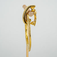 CHANEL Vintage Gold Plated Debossed Convertible Earrings