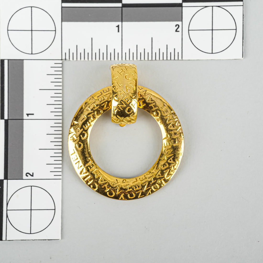 CHANEL Vintage Gold Plated Debossed Convertible Earrings