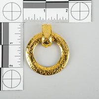 CHANEL Vintage Gold Plated Debossed Convertible Earrings