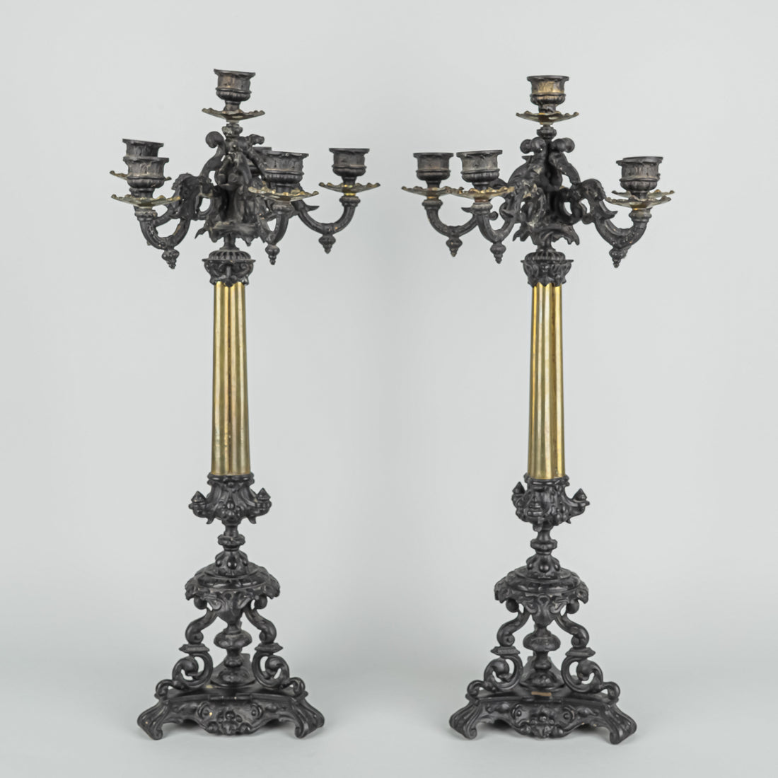 French Empire Style 6-Light Candelabra Set Of 2