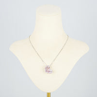 SWAROVSKI "Alana" Silver Tone Pink Cubic Zirconia Heart Pendant Necklace