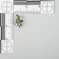 SHERMAN Blue AB Green Sweep Cluster Clipon Earrings