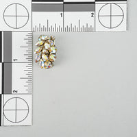SHERMAN Gold Tone Aurora Borealis Clear Rhinestones Clip On Earrings