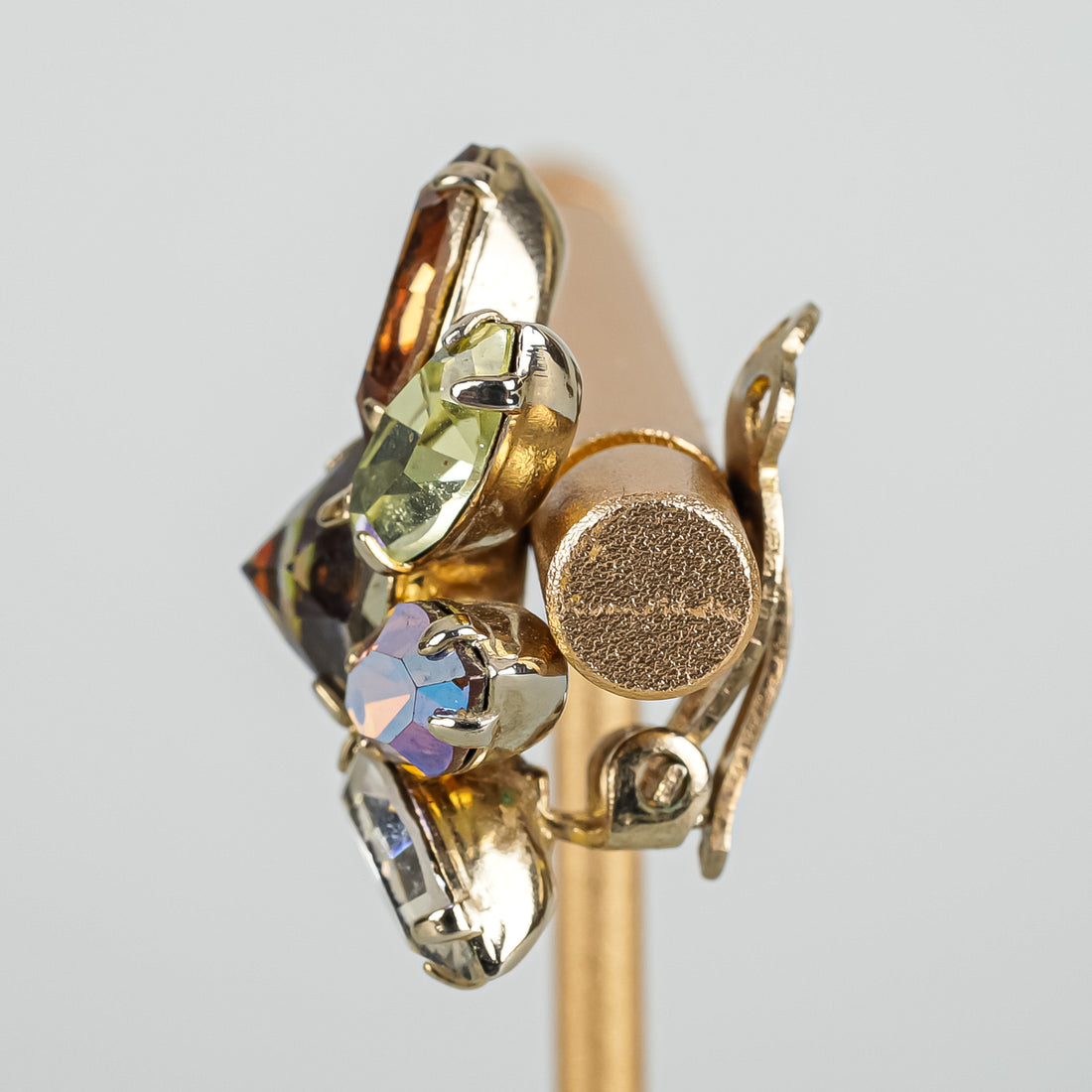 SHERMAN Gold Tone Multi Colour Sweep Style Clip On Earrings