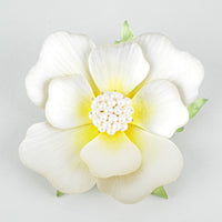 ALEXIS BITTAR  White, Yellow Lucite Layered Flower Brooch
