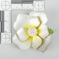 ALEXIS BITTAR  White, Yellow Lucite Layered Flower Brooch