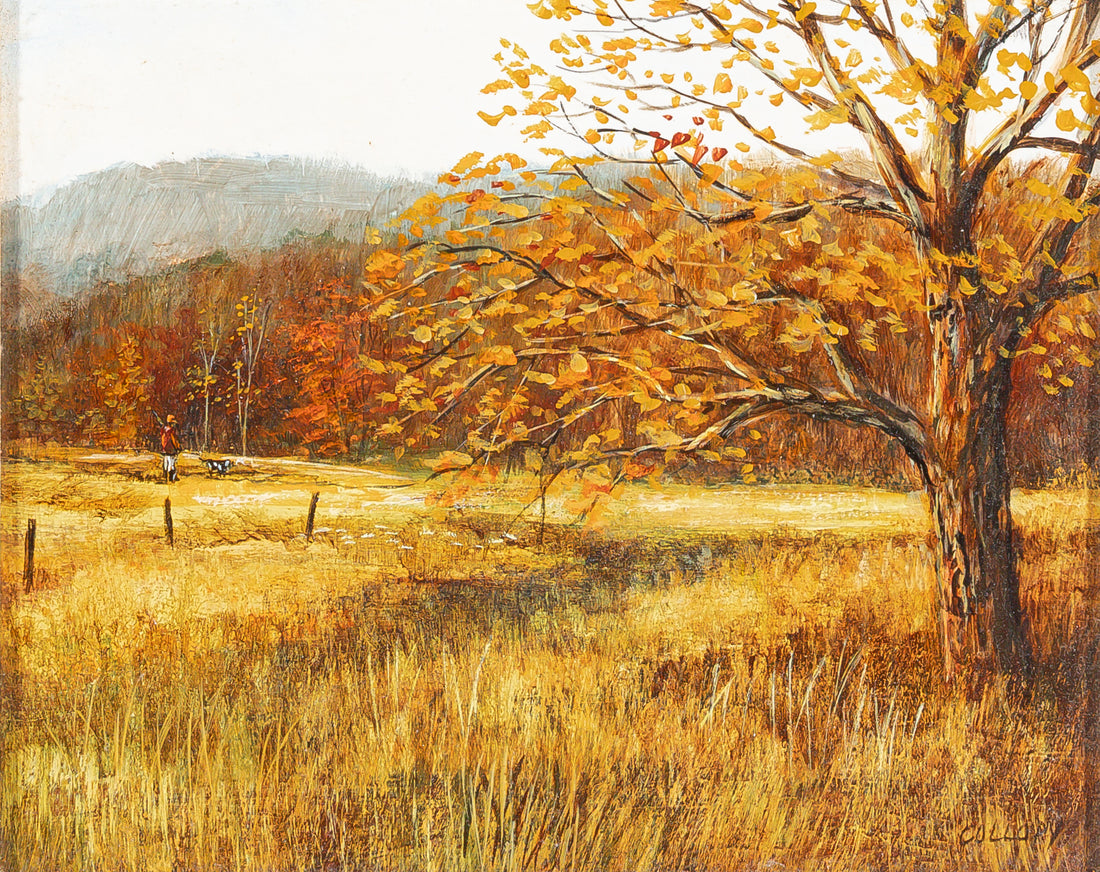 Richad K. Collopy(American 1942-2015) Meadow W/Hunter & Dog