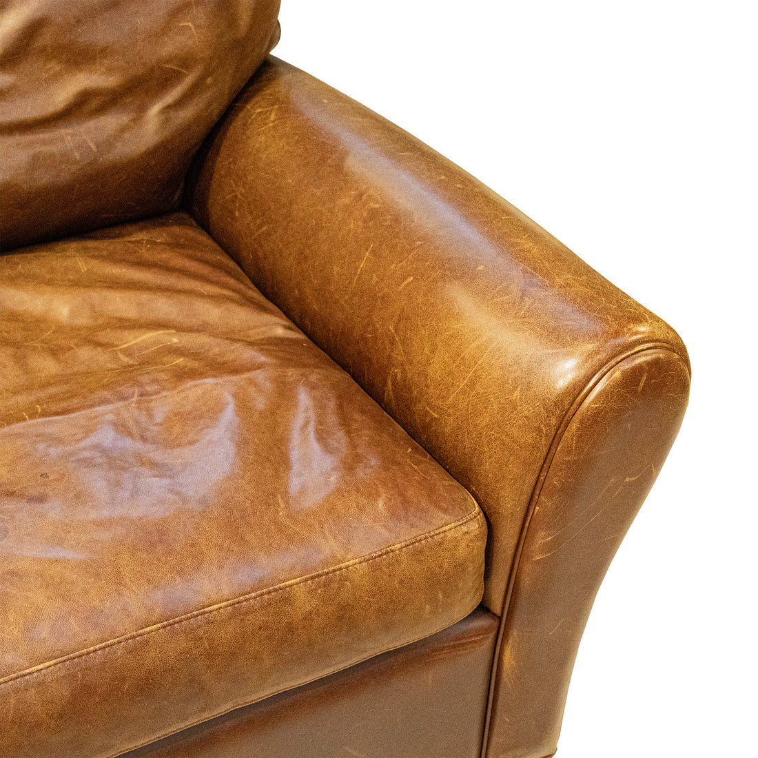 ROOTS Brown Leather Sofa
