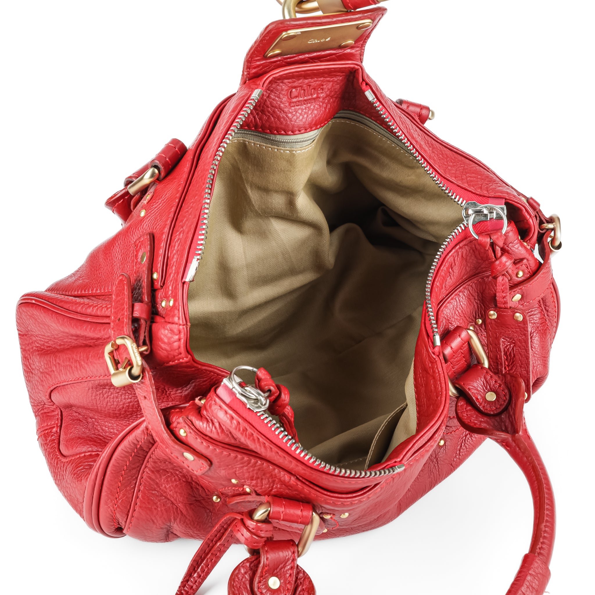 CHLOE Paddington Red Leather Bag - Around The Block