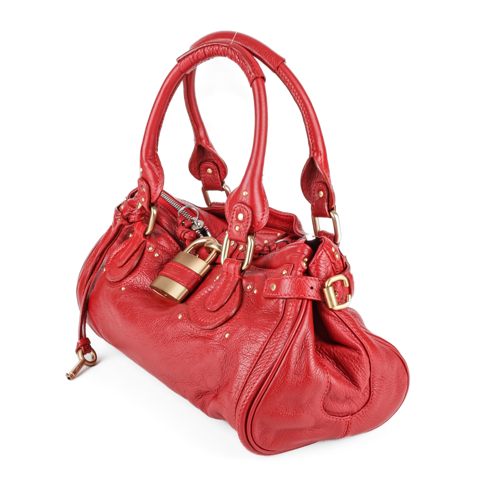 CHLOE Paddington Red Leather Bag - Around The Block