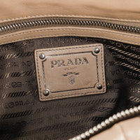 PRADA Taupe Leather Gaufre Satchel