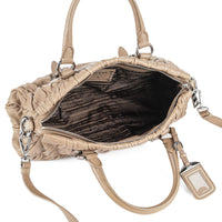 PRADA Taupe Leather Gaufre Satchel