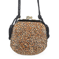 JUDITH LEIBER Leopard Print Suede Evening Bag
