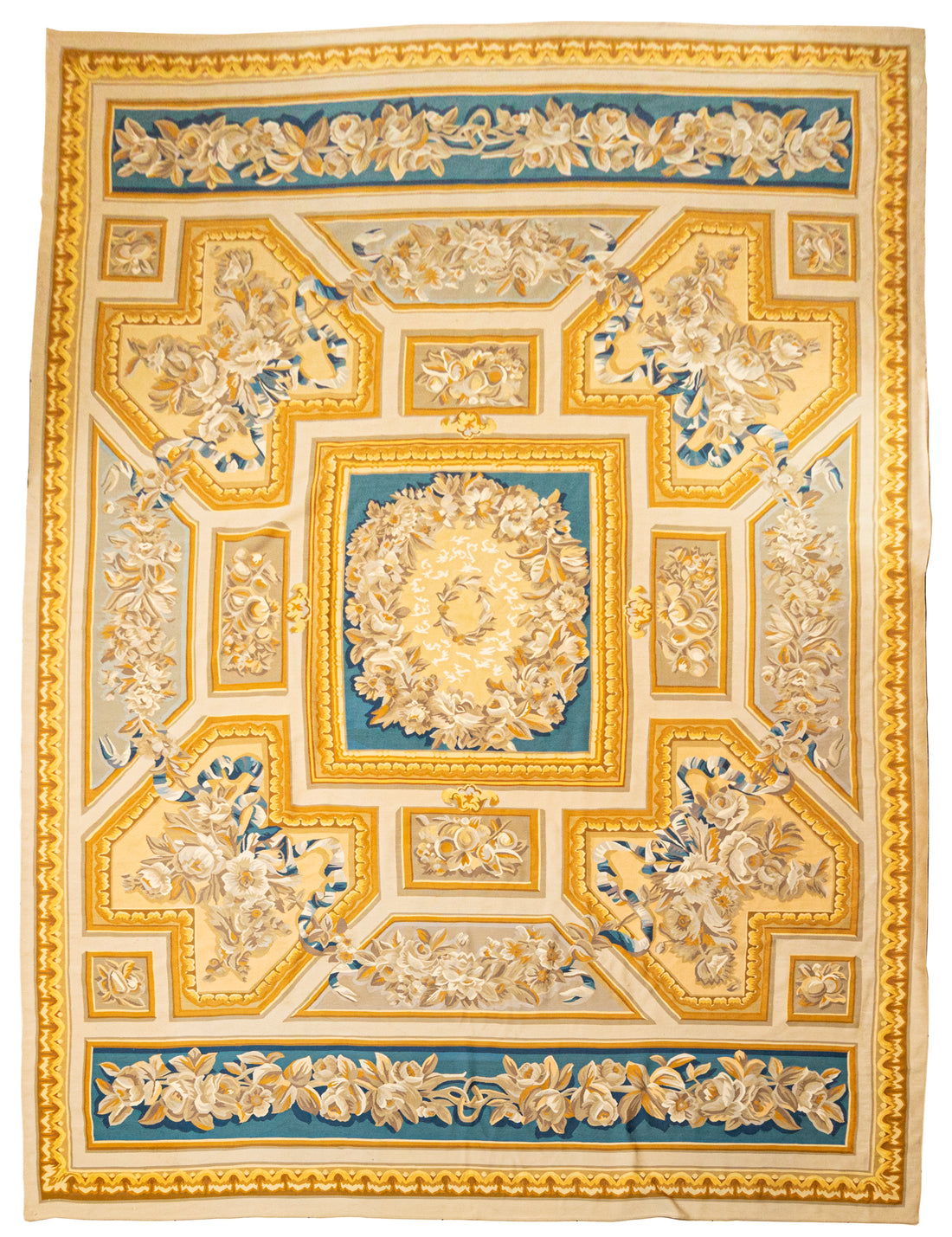 Wool Aubusson Style Needlepoint Rug 161"x120"