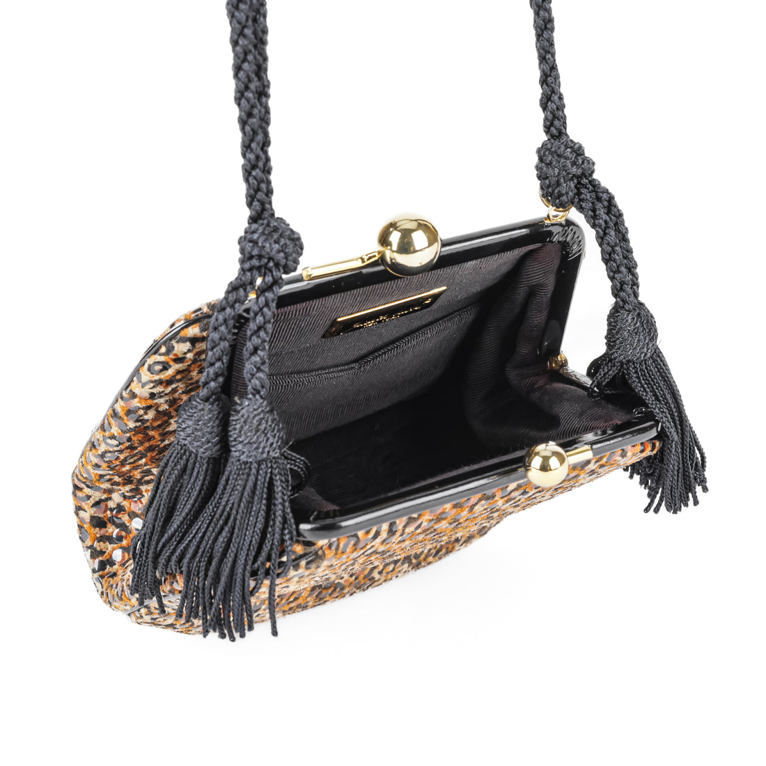 JUDITH LEIBER Leopard Print Suede Evening Bag