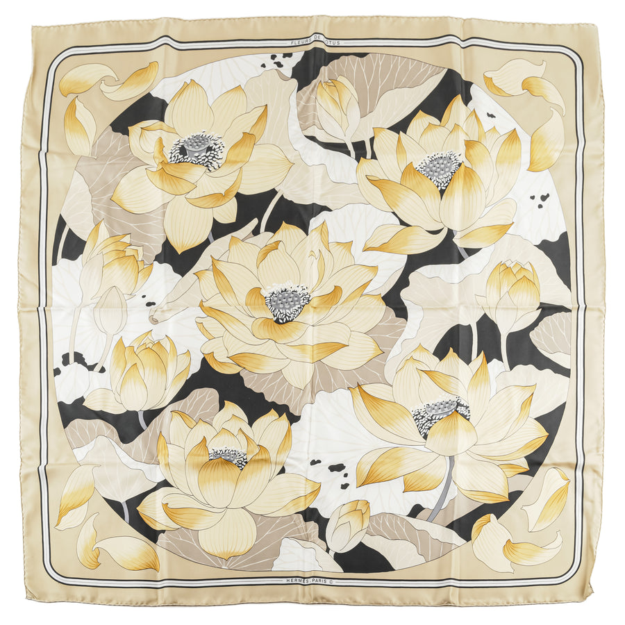 HERMES Silk Scarf 90- Fleur de Lotus - Around The Block