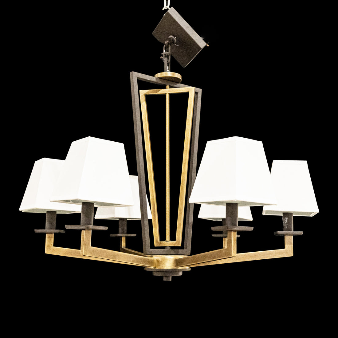 KICHLER Dancar Six Light Fixture W/Fabric Shades