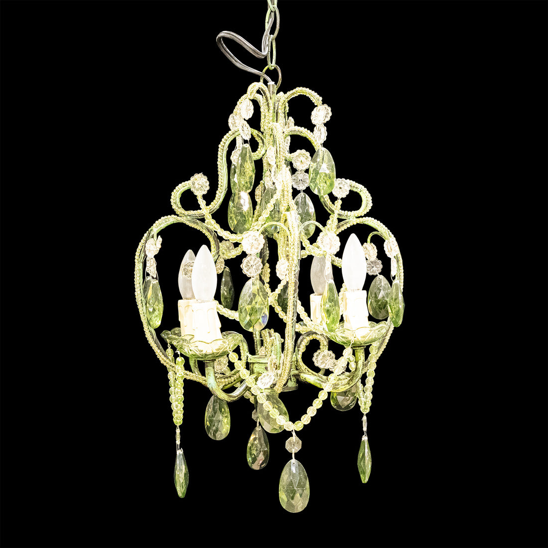 4 Light Swag Chandelier With Drops