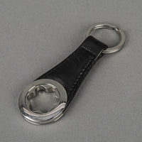 MONTBLANC Black Leather Star Keychain