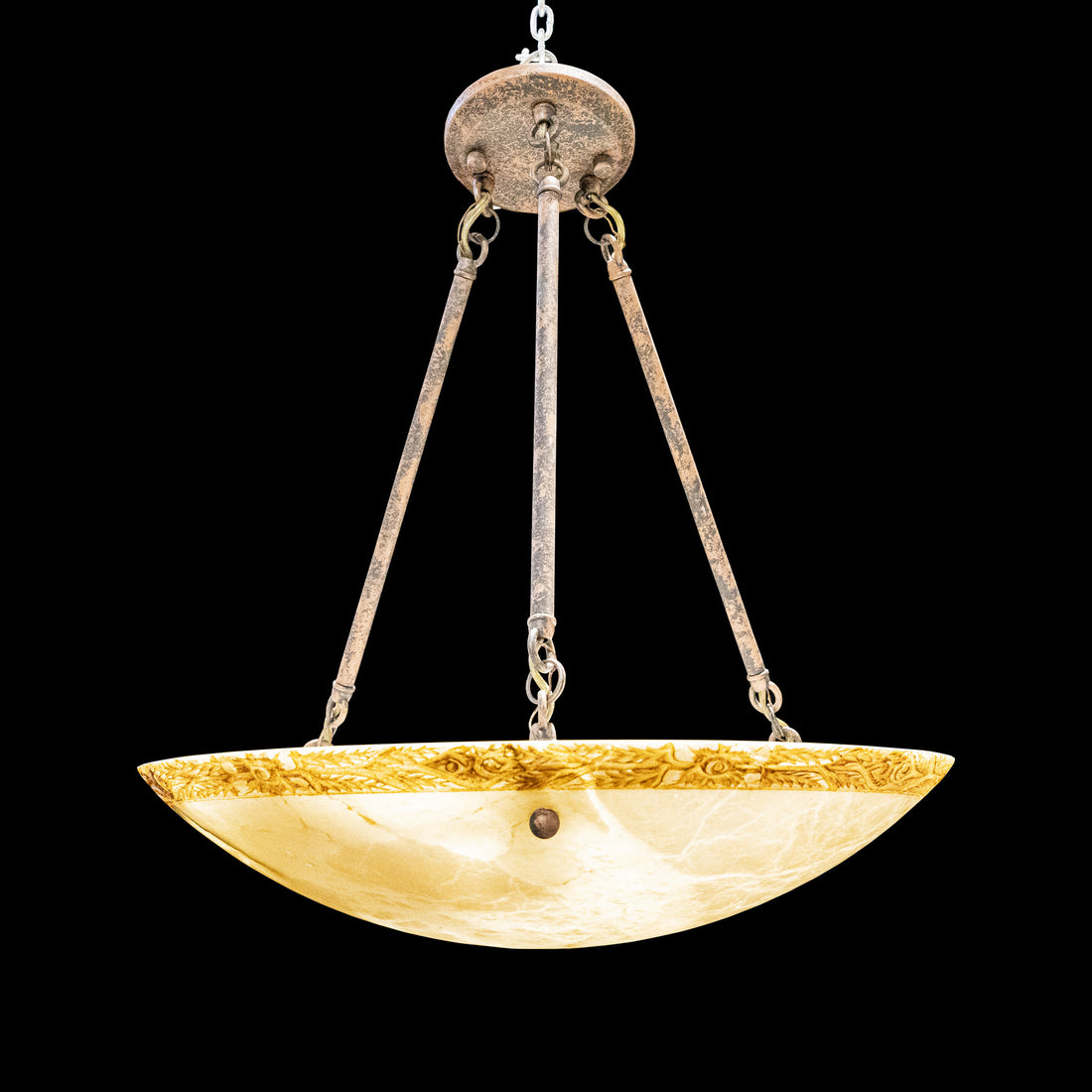 Three-Light Fixture With Alabaster Shade