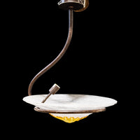 Murano Style Art Glass And Metal Framed One-Light Fixture