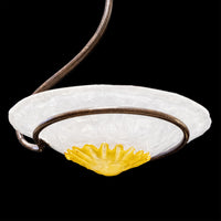 Murano Style Art Glass And Metal Framed One-Light Fixture