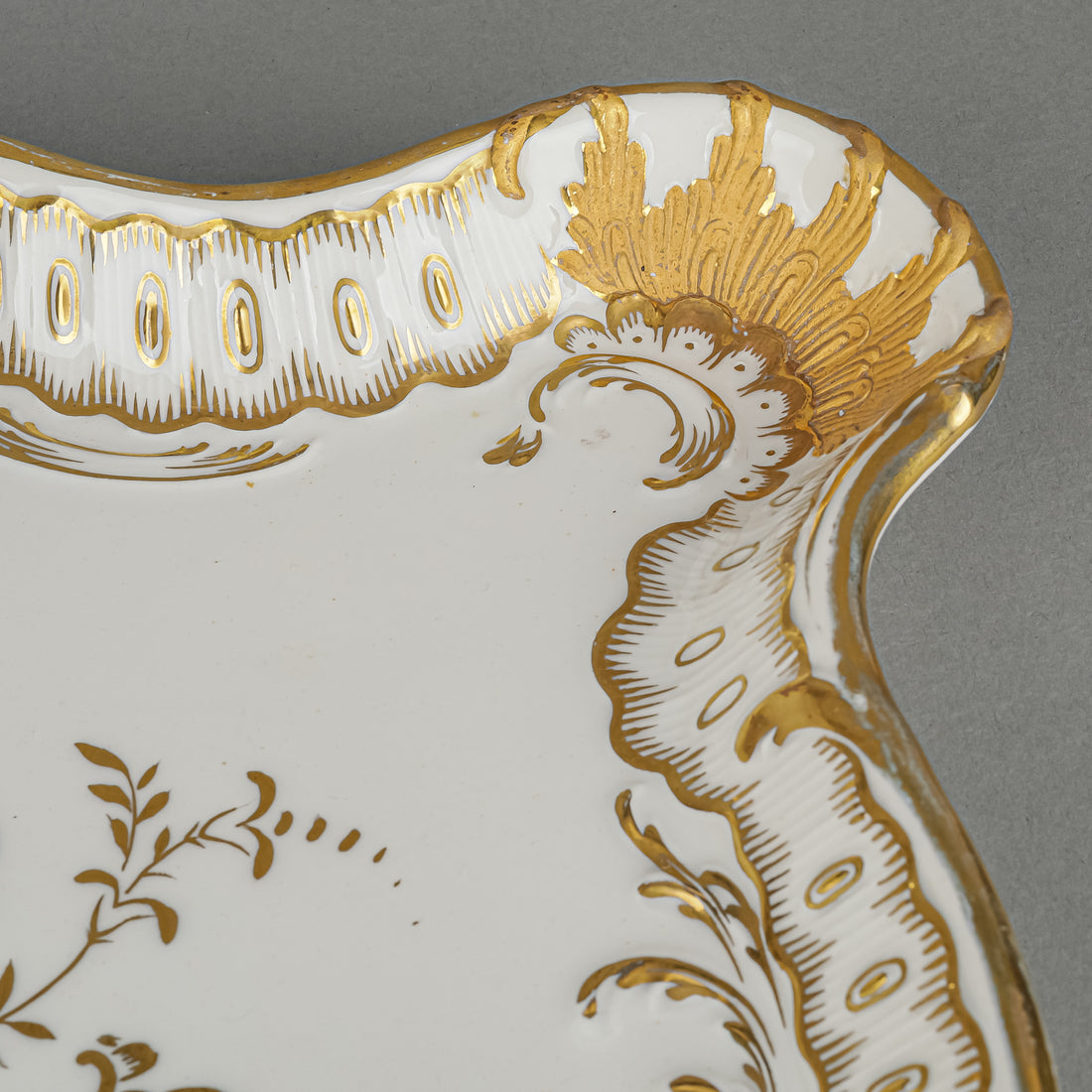 SEVRES Porcelain Embossed & Gilt Tray