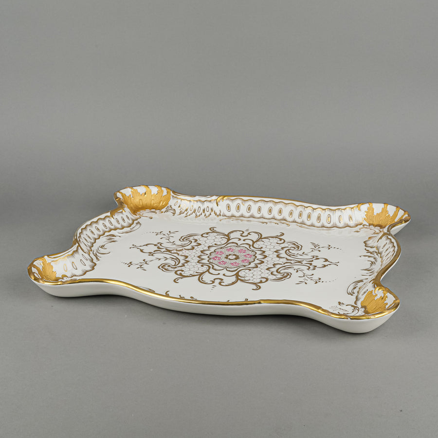 SEVRES Porcelain Embossed & Gilt Tray