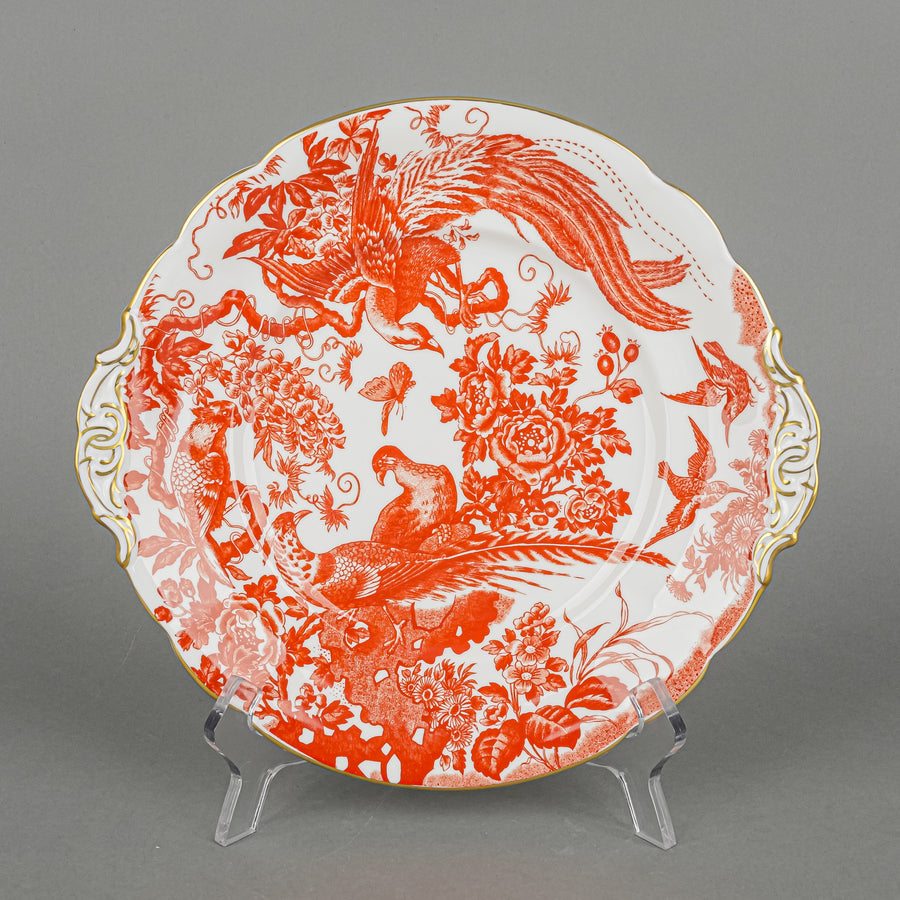 ROYAL CROWN DERBY Red Aves Cake Plate