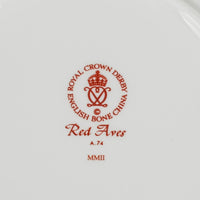 ROYAL CROWN DERBY Red Aves Cake Plate