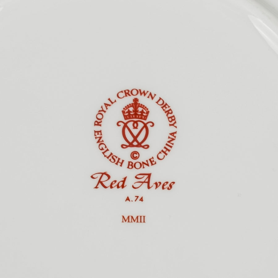 ROYAL CROWN DERBY Red Aves Cake Plate