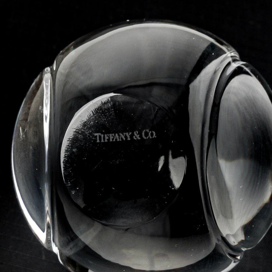 TIFFANY & CO Crystal Tennis Ball Paperweight