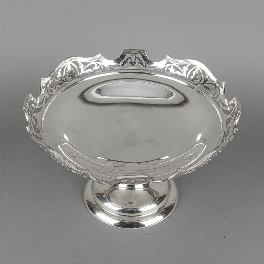 MARTIN HALL & CO Silver Plate Pierced Pedestal Dish