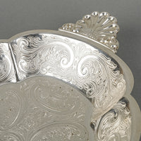 BARKER ELLIS Silver Plate Engraved Bowl with Handle